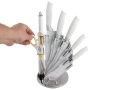 8 Pcs White Waltmann und Sohn Kitchen Knife Set with Spining Acrylic Stand 14018C_WHITE *Out of Stock*