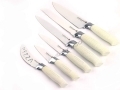 7 Pc White Waltmann und Sohn Kitchen Knife Set with Rubber Handles 14019C-WWHITE *Out of Stock*