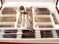 Waltmann und Sohn 95 Piece Kensington Cutlery Set in Gloss Finish Mahogany Wood Effect Canteen Case 14145C *Out of Stock*