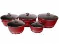 Prima Chef Quality 5pc Non-Stick Cookware Set with Tempered Glass Lids in Red 15177C *Out of Stock*