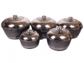 Prima Chef Quality 5pc Non Stick Cookware Set with Stainless Steel and Glass Lids in Black 15180C *Out of Stock*