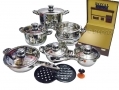 Royal Superior 16 Piece Induction Cookware Set with Crocodile Effect Case - Brown 16PCSETBR *Out of Stock*