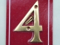 Securit Highly Polished Brass 3 Door/Gate Numerals 4 S2504