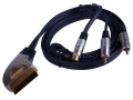Oxi-Gold Scart Plug To RCA Plugs & S-VHS 1.5M 2143SVHS-G/C