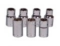 11pc 1/2\" Metric Chrome Vanadium Single Hex Socket Set 10 - 24mm with Stainless Rail 52054C *Out of Stock*