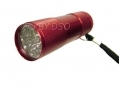 Mini 9 LED Aluminum Pocket Torch Red with Strap 81198CRD *Out of Stock*