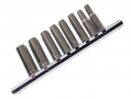 Am-Tech 9 Piece 1/4" Drive Deep Socket Set 5.5 - 12mm on Stainless Steel Rail AMI6400 *Out of Stock*