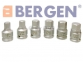 BERGEN Professional Industrial Engineering 6 Pc 1/2 Hex Bit Socket Set BER0664 *Out of Stock*