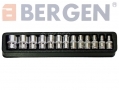 BERGEN 13 Piece 1/4 inch Drive Spline Shallow Socket Set in Blow Moulded Tray Missing 10 mm Socket BER1110-RTN1 (DO NOT LIST) *Out of Stock*