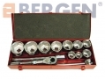 BERGEN Professional Industrial Engineering Quality 15PC 1\" Drive Socket Set 36-80MM BER1060 *OUT OF STOCK*