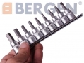 BERGEN 9 Pc 3/8\" Inch Drive Bit Sockets with Rail BER1198 *Out of Stock*