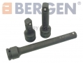 BERGEN 3 Piece 3/4\" Inch Drive Impact Extension Bar Set BER1410 *Out of Stock*