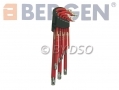 BERGEN 9 Piece Extra Long Magnetic Star Torx Key Set with Security Ends and Chrome Finish T1 to T50 BER1519 *Out of Stock*