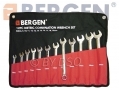 BERGEN Professional 12 Piece Metric Combination Spanner Set 8-19mm BER1854 *Out of Stock*