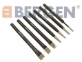 BERGEN 7 Piece Punch and Chisel Set Chrome Vanadium in Canvas Pouch Missing Taper Punche BER1956-RTN1 (DO NOT LIST) *Out of Stock*