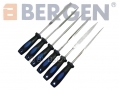 BERGEN Professional 6 Piece Diamond File Set 175 mm - Cracked Case BER2524-RTN1 (DO NOT LIST) *Out of Stock*