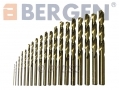 BERGEN Professional 19 Piece 5% Cobalt Fully Ground HSS Drill Set 1mm-10mm BER2531 *Out of Stock*