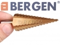 BERGEN 3 Pc 4241 HSS Steel Step Drill Set 4-30mm Titanium Coated in Metal Box BER2533 *Out of Stock*