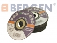 BERGEN VEWERK 10 Pack Flat Centred Stainless Steel Cutting Discs For 4.5 Inch Angle Grinder 115 x 1 x 22mm BER8010 *Out of Stock*