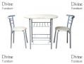 Divine 3pc Texas Metal and Wooden Modern Dining Table and Two Chairs Set BML62130 *Out of Stock*