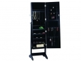 Black Wooden Mirror Jewellery Wardrobe 2 In 1 146 x 36 x 40 cm BML66170 *Out of Stock*