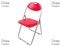 Divine Contemporary Paris Folding Chair in Aluminum with Red Finish BML69230RED