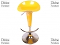 Divine Madison Hydraulic Bar Stool Style in Yellow 360 Degree Swivel with Highly Polished Chrome Base BML69340 *Out of Stock*