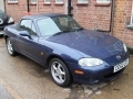 2002 Mazda MX5 Automatic Blue Alloys Power Steering Electric Windows CAT D 70,000 miles Service History CE52LFY