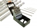 25PC Hi Quality 135 Degree Split Point Fully Ground HSS Drill Set White Finish 4341 Steel DR209 *Out of Stock*