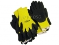 12 pack 10" Non-slip Fleece and Latex Dipped Builders Gloves Large GL023