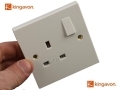 Kingavon 13 Amp 1 Gang Plug Socket with Switch in White PA152 *Out of Stock*