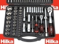 Hilka Pro Craft 110 pc Socket Set Metric Chrome Vanadium 1/2\" 1/4\" 4 - 32mm Blow Moulded Case HIL1110002 *Out of Stock*