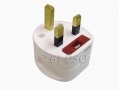 Omega 3 Pin UK Travel Adapter Plug OM21118