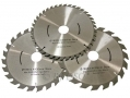 Trade Quality 3PC 190mm TCT Circular Saw Blades with 30mm Bore and Adapter Rings PA023 *Out of Stock*