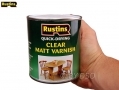 RUSTINS Professional Trade Quality Hardware Quick Dry Interior Varnish Matt Clear 500ml RSAVMC500 *Out of Stock*