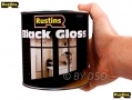 RUSTINS Professional Trade Quality Hardware Black Gloss 1Litre RSBLAG1000 *Out of Stock*