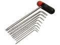 Trade Quality 9 Piece Security Tamper Proof Torx Star Key Wrench Set T10 - T50 with Holder SD139 *Out of Stock*
