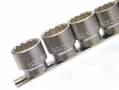 Trade Quality 17 Pc 3/8 inch 12 Sided Shallow CRV Sockets on Rail 8-24mm SS094 *Out of Stock*