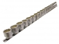 Trade Quality 17 Pc 3/8 inch 12 Sided Shallow CRV Sockets on Rail 8-24mm SS094 *Out of Stock*
