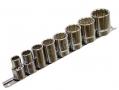 8 Piece 1/2" Drive Bi-Hex Whitworth Socket Set on Rail SS099 *Out of Stock*