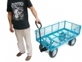 Green Blade 880lbs Extra Large 4 Wheel Garden Cart Trolley with Fold Down Sides 45\" x 24\" ST301 *Out of Stock*