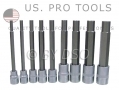 US PRO Professional 9 Piece 3/8\" and 1/2\" Drive Inverted Female Torx Bit Socket Set US0174 *Out of Stock*