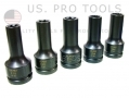 US PRO TOOLS Professional 5 Piece 3/4\" inch Star E Impact Sockets for BMW N47, N57, M47, M57 and HGV US0945