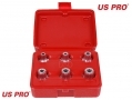US PRO 1/2 inch Tamper Proof Chrome Vanadium Spline Star Bit Socket Set M10 - M20 US1143 *Out of Stock*