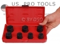 US PRO TOOLS 1/2\" DR Twist Socket Alloy Wheel Nut Lock Removing Set 17mm to 26mm - Missing 18.5mm socket US1322-RTN1 (DO NOT LIST) *Out of Stock*