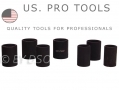 US PRO TOOLS 7PC 1/2\" DR Twist Socket Alloy Wheel Nut Lock Removing Set 17mm to 26mm US1322 *Out of Stock*