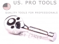 US PRO 1/4 Drive Stubby Three inch Long Mini Reversible Ratchet Handle 72 Teeth US4061 *Out of Stock*