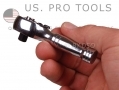 US PRO Professional 3 Piece 72 Teeth Stubby Ratchet Set 1/4, 3/8, 1/2 Drive In Embossed Metal Case US4097 *Out of Stock*