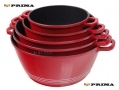 Prima Chef Quality 5pc Non Stick Cookware Set with Stainless Steel and Glass Lids in Red 15181C *Out of Stock*
