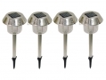 4 Piece Solar Powered Stainless Steel Garden Lights 70177C *Out of Stock*